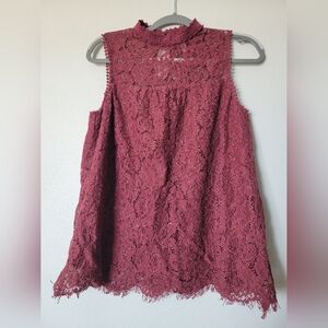 Xhilaration Burgundy High Neck Blouse